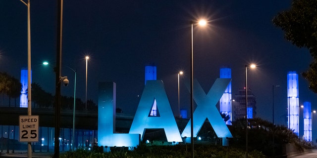 General views of the LAX sign at Los Angeles International Airport on September 15, 2020 in Los Angeles, California.  