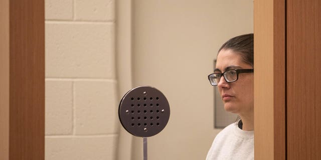 Victoria Fox appears before the court during her sentencing at San Diego Superior Courthouse in San Diego, CA on Tuesday, Feb. 28, 2023. Fox was sentenced to 25 years to life for the murder of a newborn baby under her care in 2021.