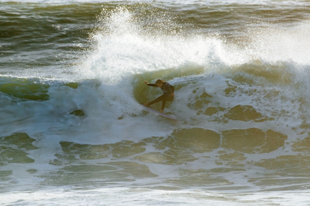 Caitlin Simmers, of Oceanside, wins the MEO Rip Curl Pro Portugal on March 14, 2023 at Peniche, Leiria, Portugal. (Photo by Damien Poullenot/World Surf League)