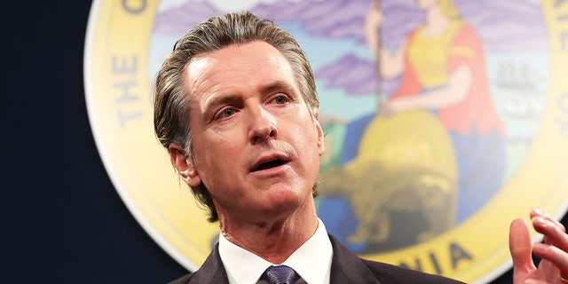 California Gov. Gavin Newsom speaks during a press conference on February 1, 2023 in Sacramento, California. 