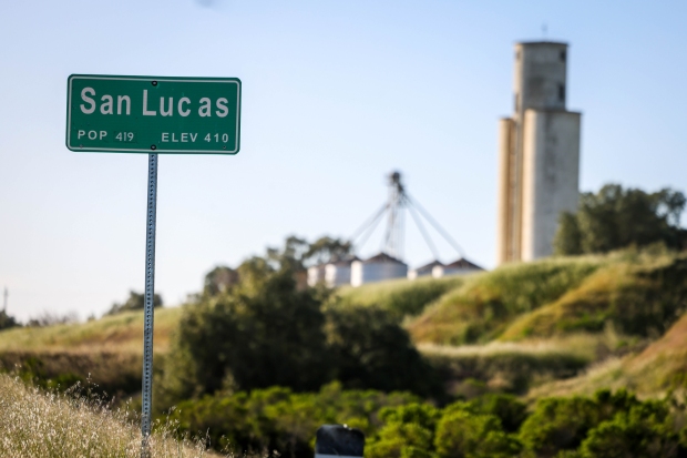 A sign stands at the entrance to the town of San Lucas, Calif., on Thursday, April 14, 2023. The farm town which currently is about 300 residents hasn't had clean drinking water for over a decade. (Ray Chavez/Bay Area News Group)