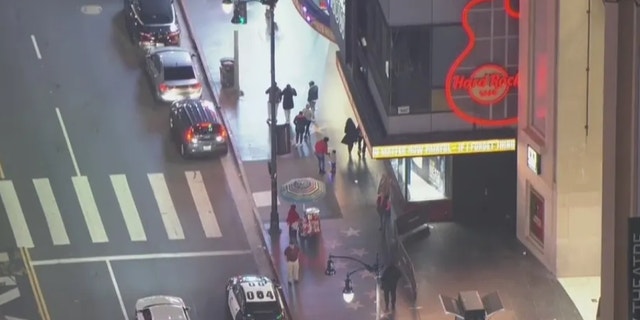 The victim apparently tried to intervene in a fight between a man and a woman at 7:37 p.m. on Friday in Hollywood's tourist district.