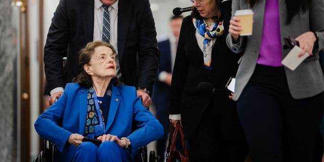 Sen. Dianne Feinstein in a wheelchair