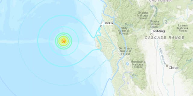 USGS map of California earthquake