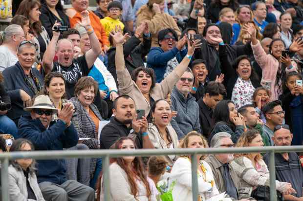 Family and friends cheer on senior students at the La Habra High School graduation ceremony on Wednesday, May 31st, 2023. (Photo by Michael Ares, Contributing Photographer)