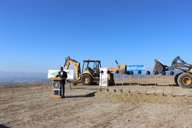 Los Angeles City Councilman Mitchell Englander broke ground on Oct. 5, 2018 for the 50-acre park in Porter Ranch, which he hoped would be called Bloom Park after his mother.