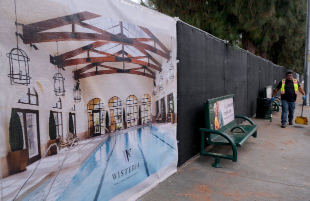 The property in Woodland Hills at the corner of Burbank Blvd. and Canoga Ave. that will be developed into Wisteria at Warner Center on Friday, July 7, 2023. (Photo by Dean Musgrove, Los Angeles Daily News/SCNG)