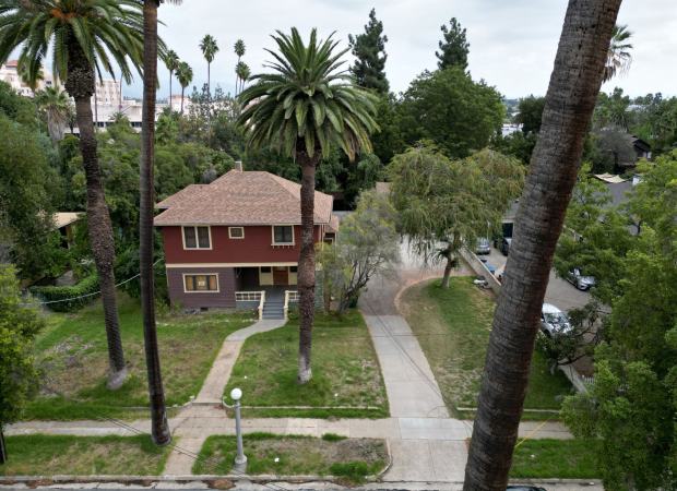 Pasadena could soon begin listing the Caltrans owned homes the state recently turned back over to the city after seizing them for more than half a century in anticipation of the now-defunct 210 freeway extension. A state owned home on St. John Ave. on Friday, October 27, 2023. (Photo by Dean Musgrove, Los Angeles Daily News/SCNG)