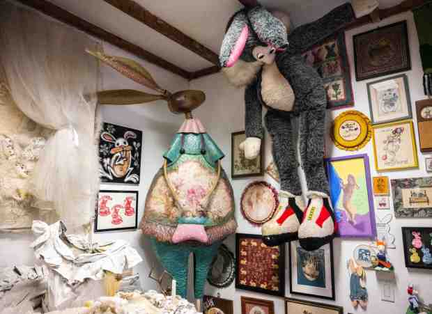 Bunny art is seen in The Bunny Museum's GOOBA (Gallery of Original Bunny Art) on Friday, March 29, 2024 in Altadena. The museum has more than 45,000 items related to bunnies. (Photo by Sarah Reingewirtz, Los Angeles Daily News/SCNG)