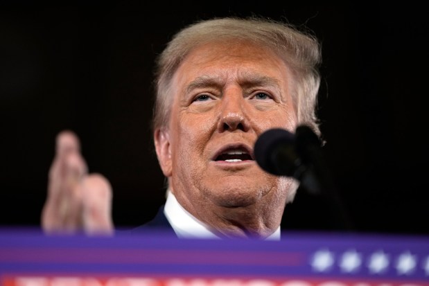 Republican presidential candidate former President Donald Trump speaks at a campaign rally on Wednesday, May 1, 2024, at the Waukesha County Expo Center in Waukesha, Wis. (AP Photo/Morry Gash)